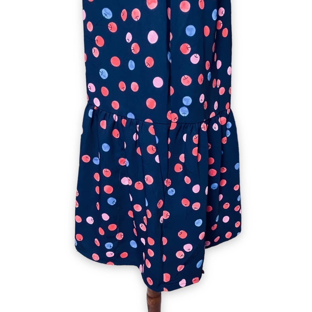 🍀Cynthia Rowley Womens Blue Cherry Print Round Neck Shift Dress 10 - Picture 7 of 12
